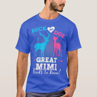 T-shirt Rose ou bleu Mimi vous aime Genre Reveal Buck ou