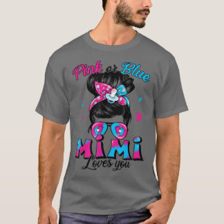 T-shirt Rose Ou Bleu Mimi Vous Aime Messy Bun Femmes Genre