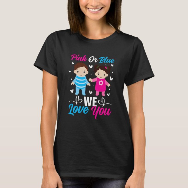 T-shirt Rose Ou Bleu Nous Vous Aimons Genre Révélation Ann (Devant)