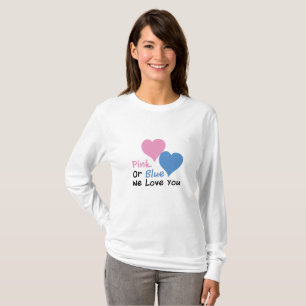 T-shirt Rose ou bleu nous vous aimons que le genre de baby