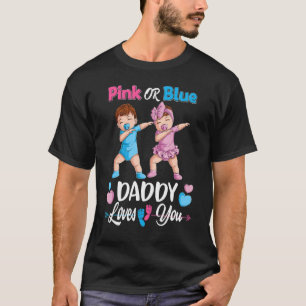 T-shirt Rose Ou Bleu Papa Vous Aime Bébé Genre Révéler Pa