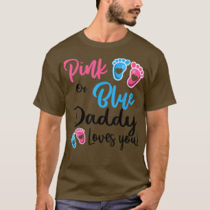 T-shirt Rose Ou Bleu Papa Vous Aime Genre Révéler Femmes