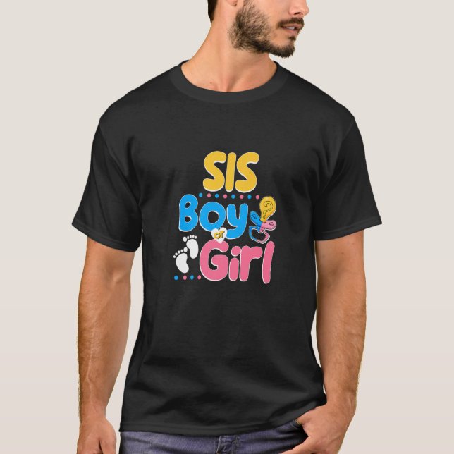 T-shirt Rose ou Bleu Sis vous aime mieux Soeur jamais Big  (Devant)