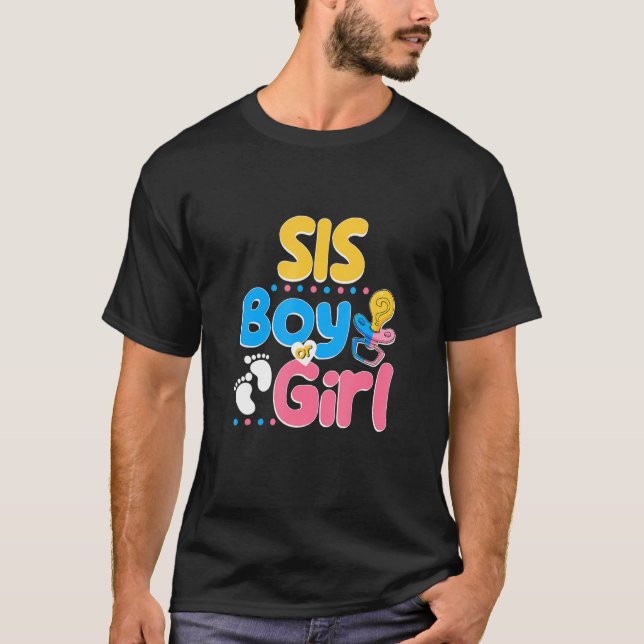 T-shirt Rose ou Bleu Sis vous aime mieux Soeur jamais Big  (Devant)