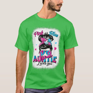 T-shirt Rose Ou Bleu Tante Vous Aime Messy Bun Femme Gend