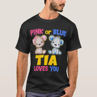 T-shirt Rose Ou Bleu Tia Vous Aime Baby shower Genre Réve