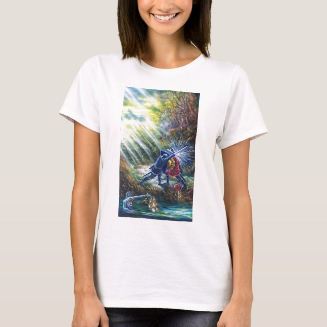 T-shirt ROSE OUBLIÉ combattant les chevaliers, l'argent et (Devant)