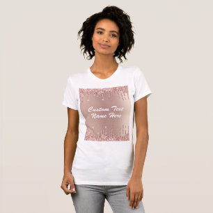 T-shirt Rose Parties scintillant Gold Blush Nom personnali