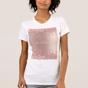 T-shirt rose Parties scintillant or avec texte per