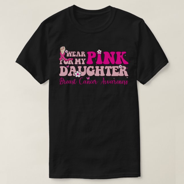 T-shirt Rose Pour Ma Fille Avec Typographie Style 1 (Design devant)