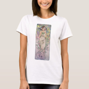 T-shirt Rose (quatre fleurs), Alphonse Mucha
