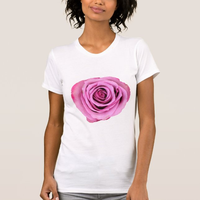 T-shirt Rose Rose Basic pour Femmes (Devant)