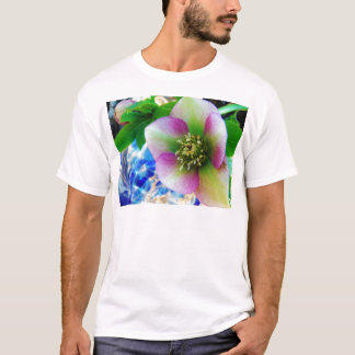 T-shirt Rose rose carême bleu boule de verre