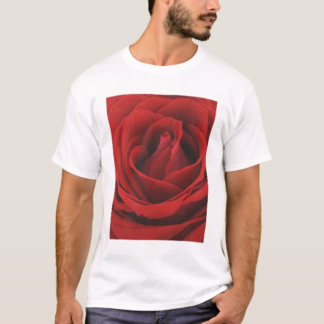 T-shirt Rose rouge de floraison (Devant)