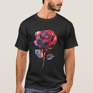 T-shirt Rose rouge fleur botaniste jardin fleur rose rouge