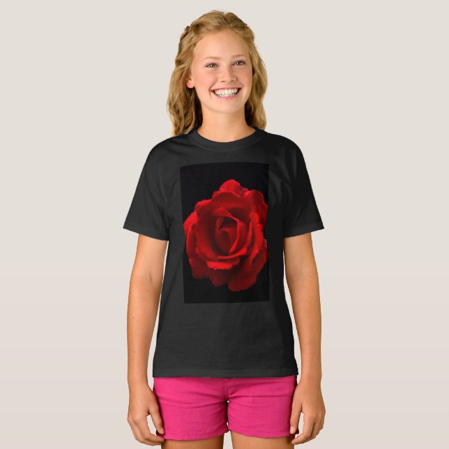 T-shirt Rose rouge gccnm (Devant entier)