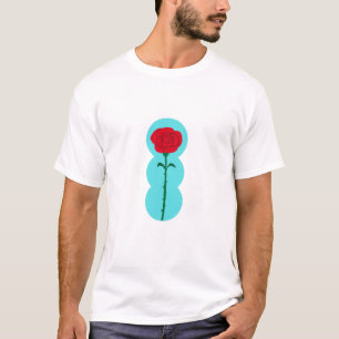 T-shirt Rose rouge minimaliste - Design floral romantique