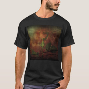 T-shirt Rose rouge sur arrière - plan grunge