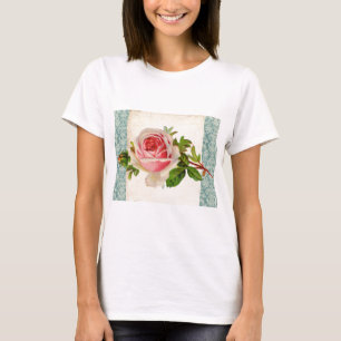 T-shirt Rose victorien et damassé