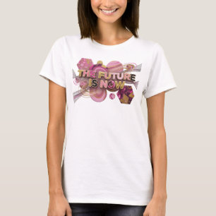 T-shirt Rose vif LE FUTUR EST MAINTENANT Texte Design