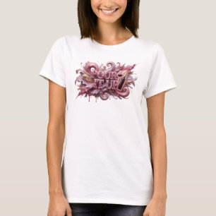 T-shirt Rose vif POUR IT UP Art wearable
