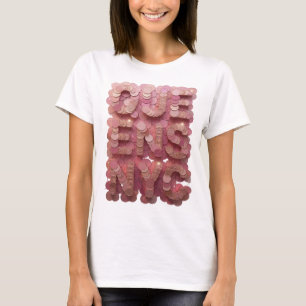 T-shirt Rose vif QUEENS NYC Design audacieux