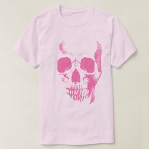 T-shirt rose visage crâne