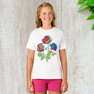 T-shirt Roses arc-en-ciel
