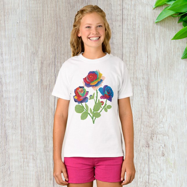 T-shirt Roses arc-en-ciel (Créateur téléchargé)