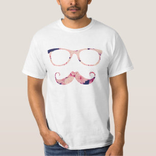 T-shirt Roses et moustache
