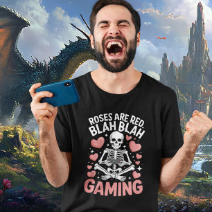 T-shirt Roses Sont Rouges Blah Gaming Anti Saint-Valentin