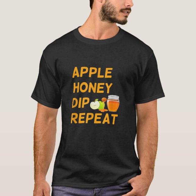 T-shirt Rosh Hashanah Apple Honey Dip Répéter Jewish New Y (Devant)