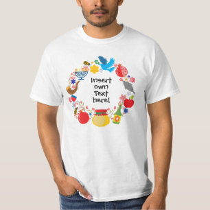 T-shirt 🍯 🍎 🐟 Rosh Hashanah - texte personnalisé