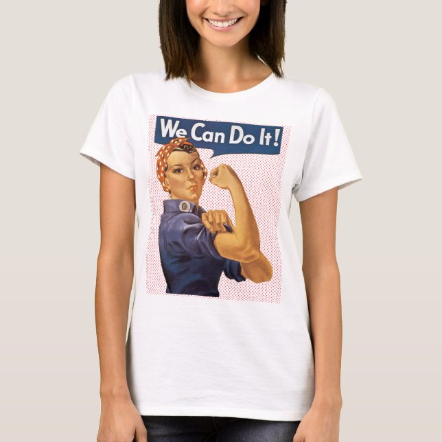 T-shirt Rosie le rivoir nous pouvons le faire pois rouge (Devant)