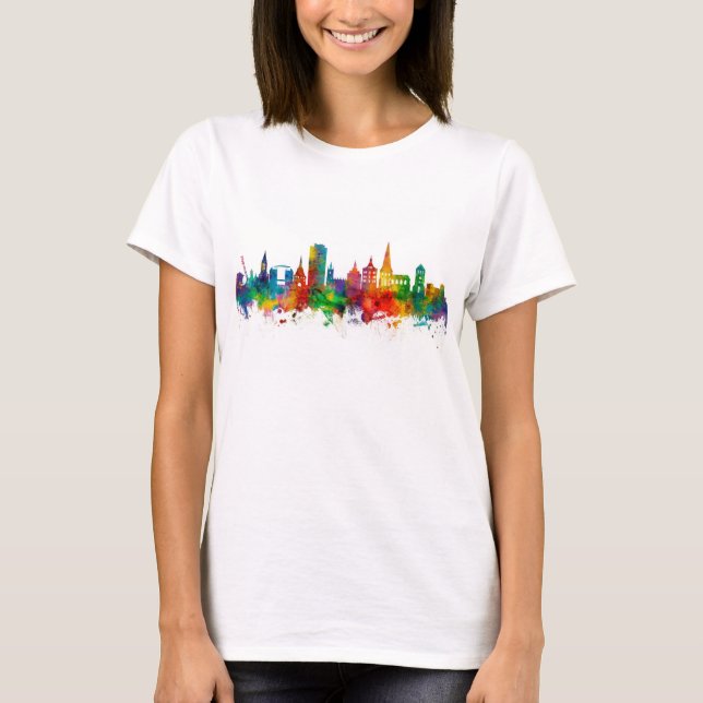 T-shirt Rostock Allemagne Skyline (Devant)
