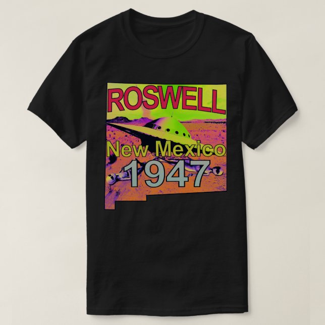 T-shirt Roswell Nouveau-Mexique 1947 s Trippy Cravate psyc (Design devant)