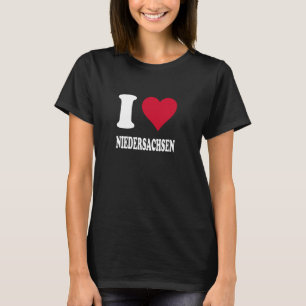 T-shirt Rotes Herz Ich Liebe Niedersachsen [Langue alleman