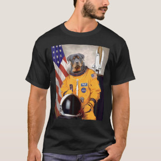 T-shirt Rottweiler astronaute Fière patriotique