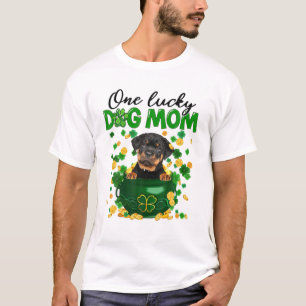 T-shirt Rottweiler Chien Mom Irish Green Shamrock St Patri