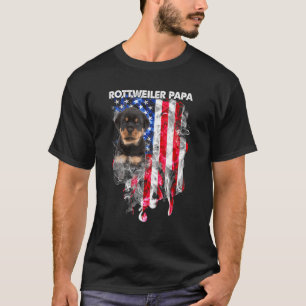 T-shirt Rottweiler Chien Papa Usa Drapeau Happy Fête des p