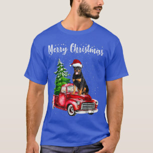 T-shirt Rottweiler équitation Camion Rouge Joyeux Chien de