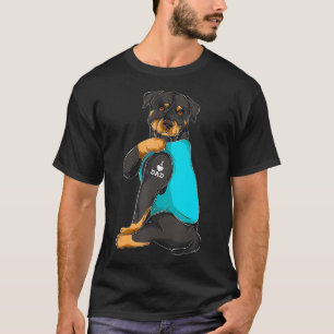 T-shirt Rottweiler I Love Papa Tattoo Vêtements Chien Papa