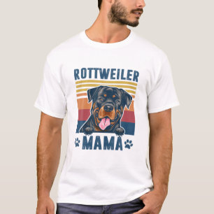 T-shirt Rottweiler Mama Mère Retro Cadeaux Chien Maman