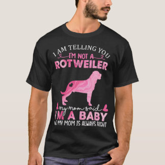 T-shirt Rottweiler Maman Bébé Drôle Mignonne Chien Proprié