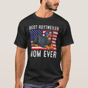 T-shirt Rottweiler Mom Usa American Flag Rottweiler Dog O