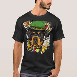 T-shirt Rottweiler Oktoberfest Chien Lederhosen