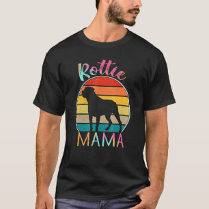 T-shirt Rottweiler Rottie Mama Coloré Vintage Retro Suns