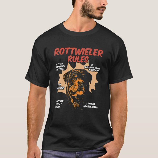 T-shirt Rottweiler Rules Dog Owner Rottie (Devant)