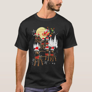 T-shirt Rottweiler Santa Merry Xmas Christmas Pajama Dog L
