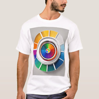 T-shirt Roue couleur conventionnelle simple sur fond noir